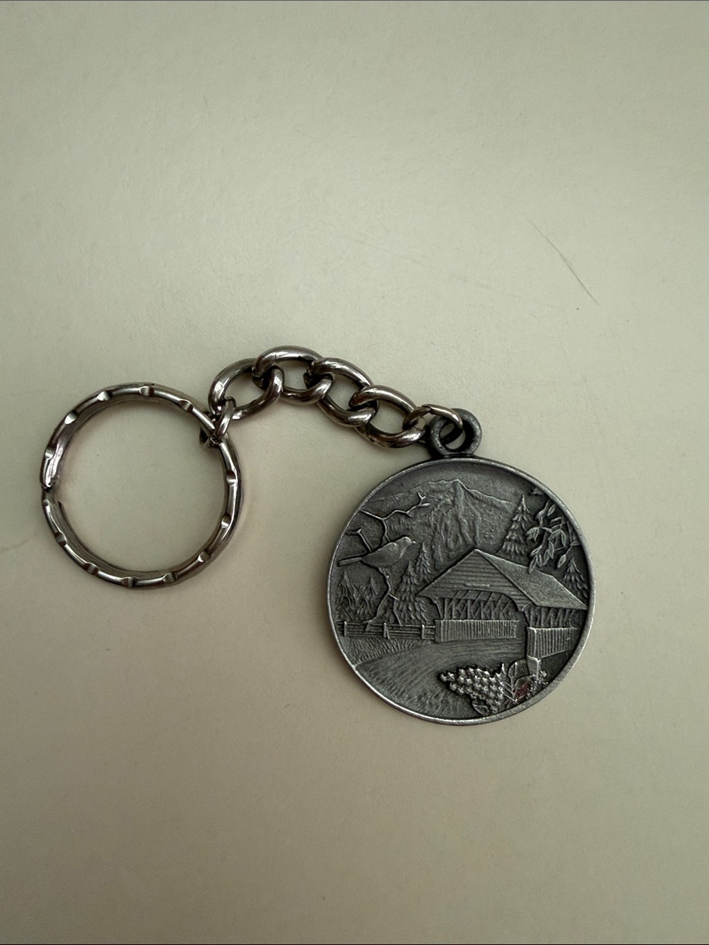 Pewter New Hampshire Keychain Ring